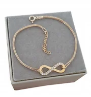 Bransoletki - Złota bransoletka nieskończoność celebrytka SR 925 - miniaturka - grafika 1