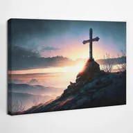 Ikony i obrazy sakralne - Krzyż na Golgocie Religijne - obraz polycanvas, 30x20 - miniaturka - grafika 1