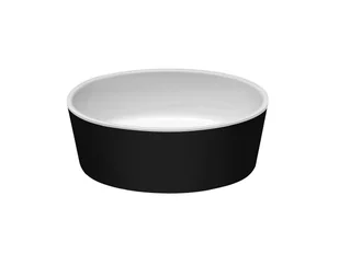 Besco Uniqa Matt Black&White Umywalka nablatowa 46x32 cm biały połysk/czarny mat + korek klik klak chrom UMMC-U-NB - Umywalki - miniaturka - grafika 1