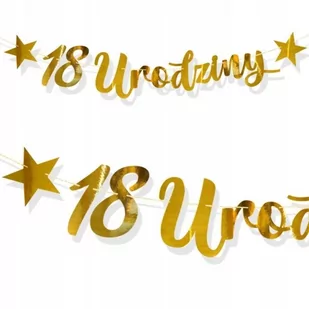 18, 1 Lub 8 Urodziny Metaliczne Złoto Baner 100 Cm - Balony i akcesoria - miniaturka - grafika 1