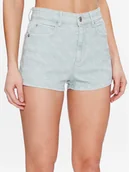Spodenki damskie - Guess Szorty jeansowe Lella W3GD49 WF5V3 Zielony Relaxed Fit - miniaturka - grafika 1
