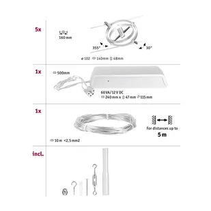 Paulmann Wire Cardan system linkowy, 5 m chrom - Lampy pozostałe - miniaturka - grafika 2