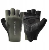Rękawiczki rowerowe - Rękawiczki rowerowe Rockbros wiosna/lato/jesień, krótkie palce, rozmiar: M - zielone - miniaturka - grafika 1