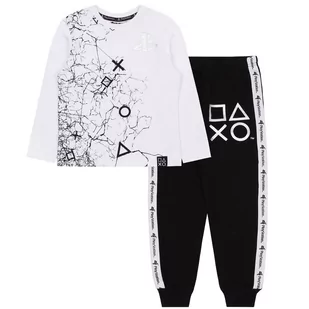 Biało-czarna, Chłopięca Piżama Na Długi Rękaw Playstation 8-9 Lat 134 Cm - Moda i Uroda OUTLET - miniaturka - grafika 1