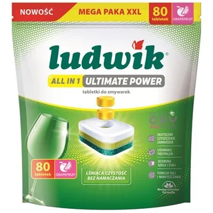 Tabletki do zmywarek LUDWIK All In One Ultimate Power Grapefruit - 80 szt. - Akcesoria i części do zmywarek - miniaturka - grafika 1