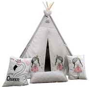 Namioty i tipi dla dzieci - Namiot dla dzieci TIPI WIGWAM DOMEK mata xxl velvet/księżniczka CE - miniaturka - grafika 1