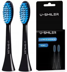 2 x KOŃCÓWKI DO SZCZOTECZKI SONICZNEJ U-SMILER CZARNE SOFT DELIKATNE - Końcówki do szczoteczek elektrycznych - miniaturka - grafika 1