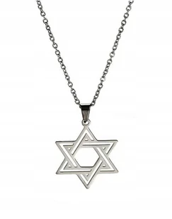 DELIKATNY NASZYJNIK, WISIOREK - GWIAZDA DAWIDA, HEKSAGRAM - STAL NIERDZEWNA - Wisiorki - miniaturka - grafika 1