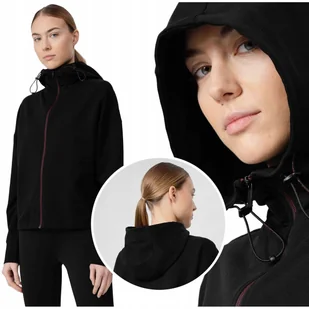 BLUZA damska DRESOWA z KAPTUREM 4F rozpinana sportowa BLD018 XS - Bluzy damskie - miniaturka - grafika 1