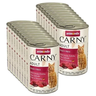 ANIMONDA Cat Carny Adult smak: wołowina i serca 18x400g - Mokra karma dla kotów - miniaturka - grafika 1