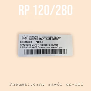 Pneumatyczny zawór on-off RP120/280 3/4"BSP F - Akcesoria do myjek - miniaturka - grafika 1
