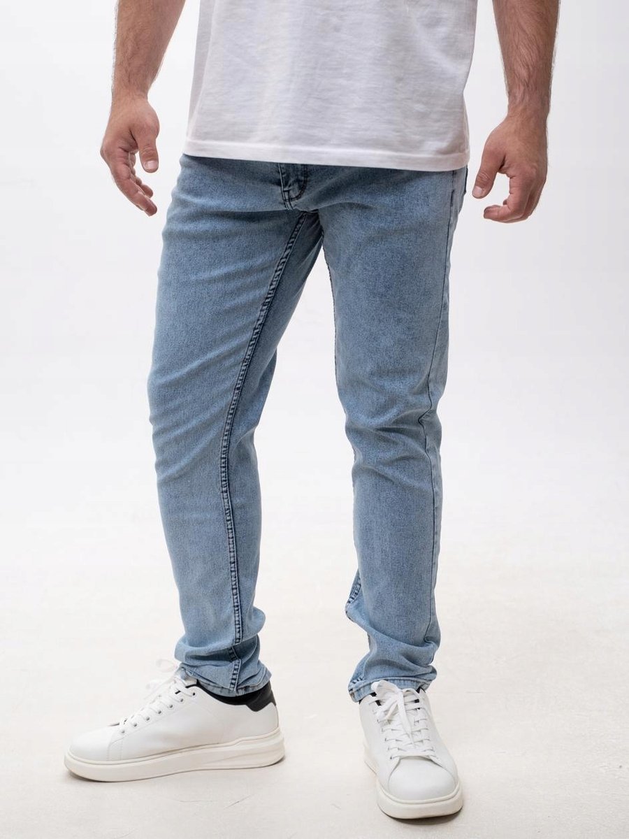 Spodnie Jeansowe Męskie Klasyczne Proste Regularne Urban City Marmurkowe 32