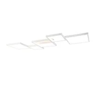 Oprawy, klosze i abażury - QAZQA Lampa sufitowa biała z diodami LED 3 stopnie ściemniania 5 lamp - Lejo - miniaturka - grafika 1