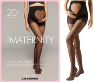 CALZEDONIA rajstopy ciążowe czarne MATERNITY cienkie 20 den rozmiar 1/2 (S)