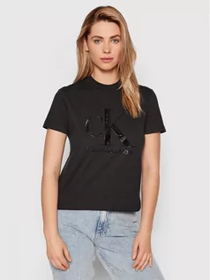 Koszulki i topy damskie - Calvin Klein Jeans T-Shirt J20J218264 Czarny Regular Fit - grafika 1
