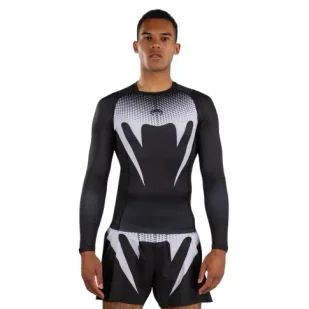 Venum Rashguard Długi Rękaw Long Sleeve No Gi Black/White - Kimona, stroje i obuwie - miniaturka - grafika 1