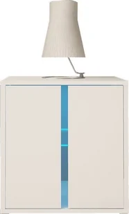 MEGSTYL SZAFKA NOCNA CUBE 50cm Biała + LED RGB - Szafki nocne - miniaturka - grafika 1