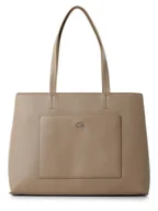 Torebki damskie - Calvin Klein Damski shopper Kobiety Sztuczna skóra beżowy|brązowy jednolity, ONE SIZE - miniaturka - grafika 1