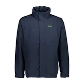 Kurtki męskie - CMP - kurtka męska z zatrzaskami i kapturem, czarno-niebieska, 60 - miniaturka - grafika 1