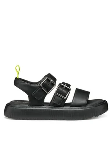 Geox Sandały J Kodette Gir J55DBG 000BC C9999 S Czarny - Buty dla dziewczynek - miniaturka - grafika 1