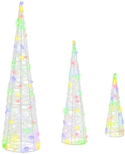 vidaXL Choinka 3 pcs Wielokolorowe 20 x 20 x 80 cm Akryl - Ozdoby bożonarodzeniowe - miniaturka - grafika 1