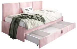 Różowa sofa młodzieżowa z oparciem C2-C39 - Inne meble do sypialni Różowa sofa młodzieżowa z oparciem C2-C39 - Inne meble do sypialni - miniaturka - grafika 1
