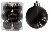 Bombki - Bombki choinkowe plastikowe ozdoby świąteczne 6cm 12szt czarny - miniaturka - grafika 1