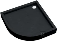 Brodziki prysznicowe - Brodzik akrylowy "Medium" zintegrowany z podbudową Stabilsound Plus oraz przeciągniętym panelem Black Stone 90x90x16 cm R55 półokrągły - miniaturka - grafika 1