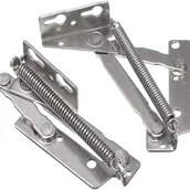 Zawiasy, okucia i inne akcesoria - Para srebrnych zawiasów meblowych 80 stopni, zawias kompletny, zawias sprężynowy do pokrywy i podstawy mebla. - miniaturka - grafika 1
