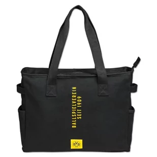 Borussia Dortmund BVB SHOPPER BAG - czarna torba na zakupy z kolekcji Type z nadrukiem 3D, czarny, Retro - Torebki damskie - miniaturka - grafika 1