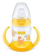 Kubki dla dzieci - NUK Butelka FC+ z PP 150ml do nauki picia z uchwytami i z wskaźnikiem temperatury (ustnik SILIKON niekapek) żółta 743943C - miniaturka - grafika 1