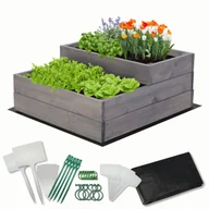 Szklarnie ogrodowe - Skrzynia na warzywa warzywniak inspekt IMPREGNOWANY 60x60 ZESTAW ECO / Wamar-Sosenka - miniaturka - grafika 1