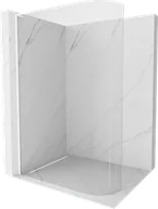 Ścianki i drzwi prysznicowe - Mexen Kioto L ścianka prysznicowa zaokrąglona Walk-in 90 x 200 cm, transparent, biała - 800-090-103-20-06 - miniaturka - grafika 1