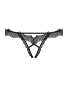 Majtki damskie - Bielizna-Bravelle stringi otwarte czarne - miniaturka - grafika 1
