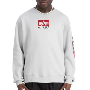Bluza Alpha Industries Satin Logo Sweater 148311666 - biała - Bluzy sportowe męskie - miniaturka - grafika 1