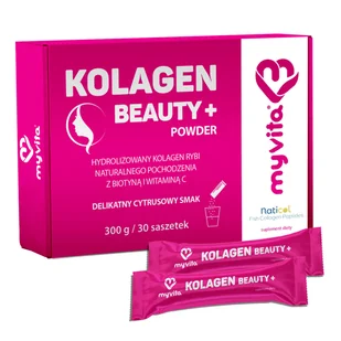 MyVita Kolagen Beauty+, smak cytrusowy, 10 g x 30 saszetek - Włosy, skóra, paznokcie - miniaturka - grafika 1