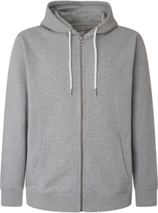 Pepe Jeans męska bluza na zamek błyskawiczny - EDWARD ZIP, kurtka, bawełna, zamek błyskawiczny, logo, kaptur, jednolity kolor szary M - Bluzy męskie - miniaturka - grafika 1