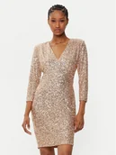 Sukienki - Rinascimento Sukienka koktajlowa CFC0121759003 Złoty Regular Fit - miniaturka - grafika 1