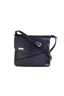 Torebki damskie - Granatowa mała listonoszka ze skóry - miniaturka - grafika 1