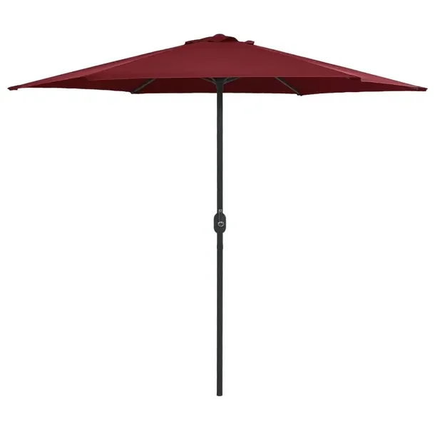 Parasol ogrodowy z mechanizmem korbkowym, bordowy, 270 x 246 cm, śr. słup