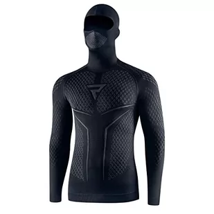 REBELHORN Therm II 2 w 1 motocyklowa koszulka funkcyjna z kominiarką z długim rękawem, męska odzież termoaktywna, ultralekka i delikatna na zimne dni - Apaszki i szaliki damskie - miniaturka - grafika 1