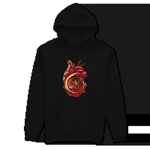 Czarna bluza z kapturem TURBO HEARTS-M - Odzież do sportów motorowych - miniaturka - grafika 1