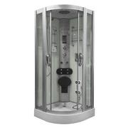 Kabiny z hydromasażem - Kabina prysznicowa składane siedzisko półokrągła zabudowana biała 90x90 MO-09909AW - miniaturka - grafika 1