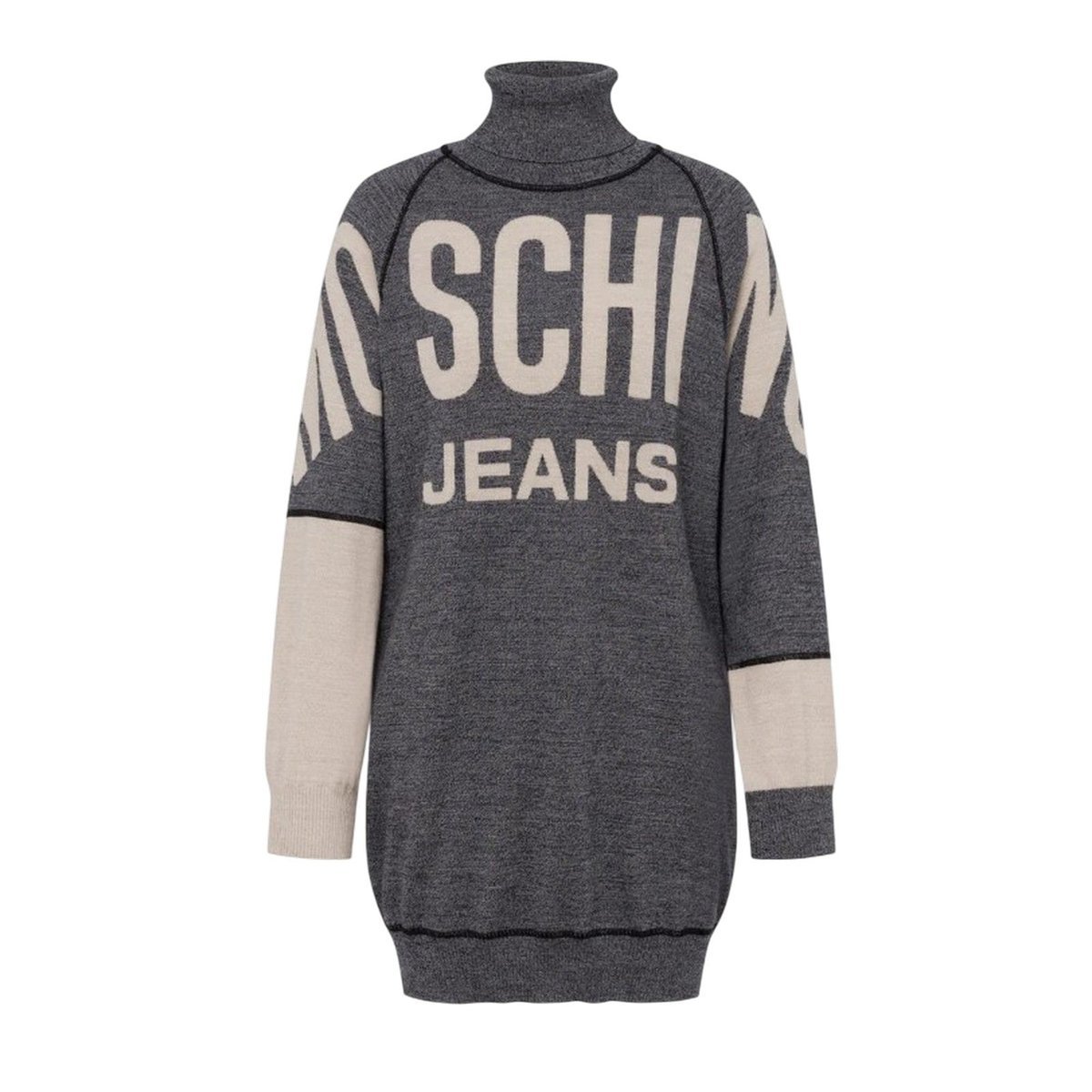 vestiti casual donna moschino jeans - abito pura lana extrafine - grigio