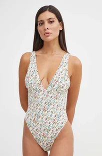 Tommy Hilfiger jednoczęściowy strój kąpielowy kolor beżowy miękka miseczka UW0UW05273 - Stroje kąpielowe - miniaturka - grafika 1