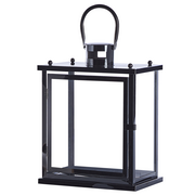 Lampy ogrodowe - Lampion stalowy 34 cm czarny TENERIFE - miniaturka - grafika 1