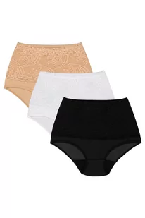 Wol-Bar Kaja 3-pak beżowy-biały-czarny L Majtki figi - Majtki damskie - miniaturka - grafika 1