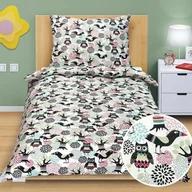 Pościel dla dzieci - Bellatex Dziecięca pościel bawełniana Junior Sowa i ptaszek, 140 x 200 cm, 70 x 90 cm - miniaturka - grafika 1