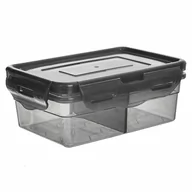 Pojemniki kuchenne - Pojemnik z uszczelką dzielony do przechowywania z pokrywką klipsami zamykany do żywności 500 ml kod: O-127168 - miniaturka - grafika 1