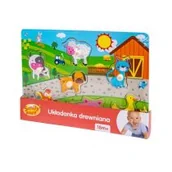 Układanki dla dzieci - Smily Play Układanka drewniana z uchwytami - zagroda - miniaturka - grafika 1
